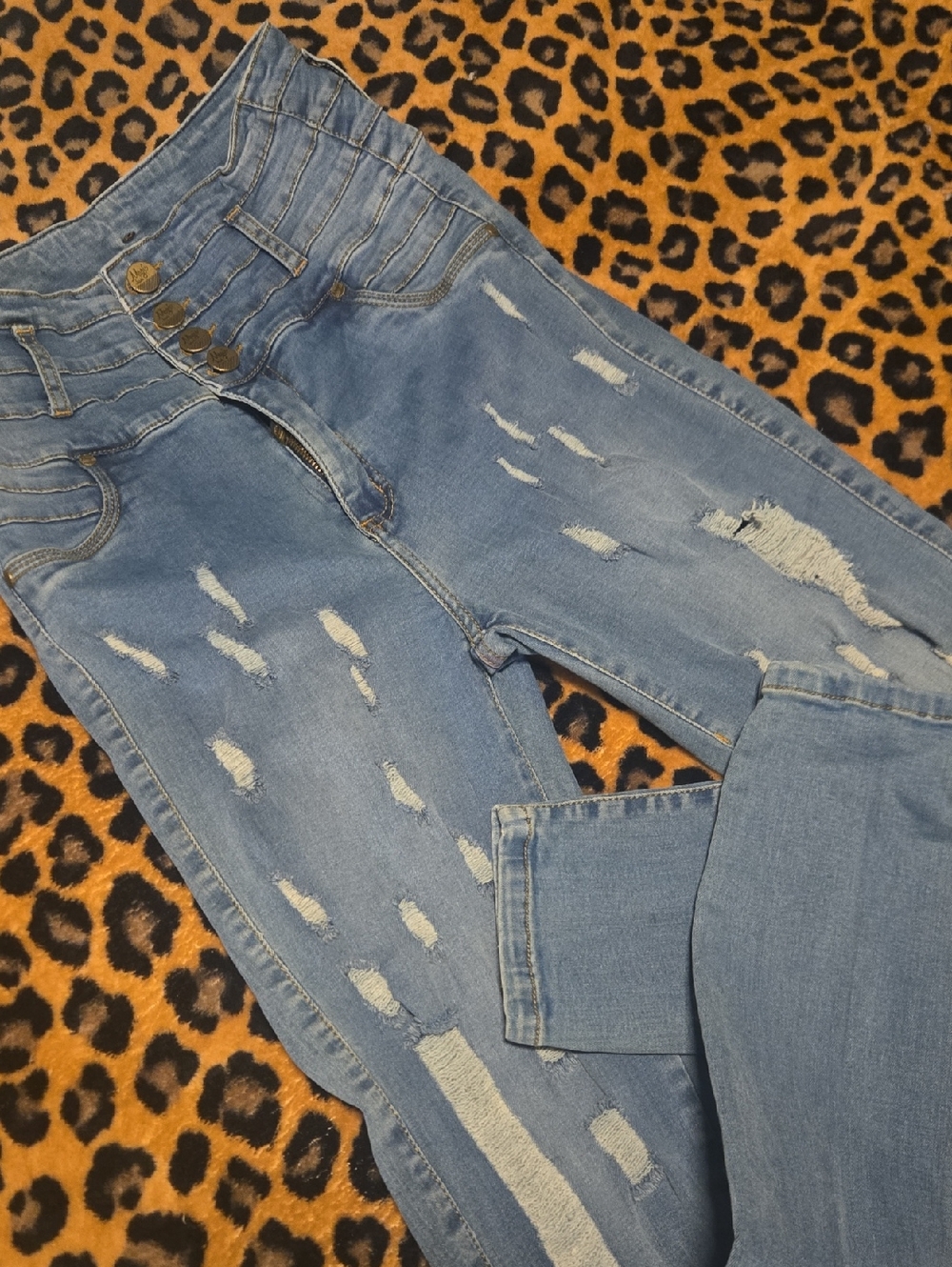 Magic Light Blue Distressed Skinny Jeans